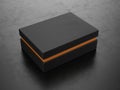 Closed Black Box on black background - Box Mockup