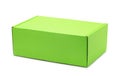 Closed blank green packaging paper box