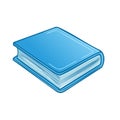 Closed blue hardcover book illustration, simple and clean design Royalty Free Stock Photo
