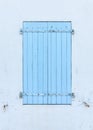 Closed blue shutters