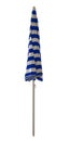 Beach umbrella closed - Blue-white striped Royalty Free Stock Photo