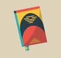 Closed book with bookmark. Colorful book icon, vector illustration. Learn and study. Education and knowledge. Reading