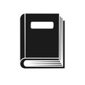 Closed book icon black silhouette with blank label on cover education knowledge symbol vector graphic Royalty Free Stock Photo