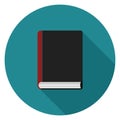 Closed book icon in flat design.