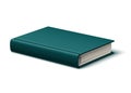 Closed book mockup. Laying green hardcover with realistic shadow