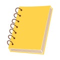 Closed book with a spiral binding. Ring-bound notebook. Royalty Free Stock Photo