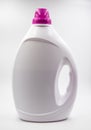 Closed bottle of clothes conditioner, closeup