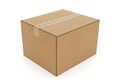 Closed brown cardboard box isolated on white background Royalty Free Stock Photo