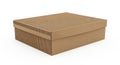 Closed brown cardboard box isolated on white background Royalty Free Stock Photo