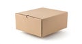 Closed Cardboard Shipping Box with Corrugated Texture Isolated on a White Background for Packaging and Delivery Royalty Free Stock Photo