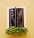 Closed Brown Shutters, Izola Royalty Free Stock Photo