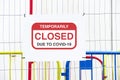 Closed building site sign due to Coronavirus Covid-19 Royalty Free Stock Photo