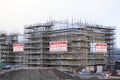 Closed building site sign due to Coronavirus Covid-19 Royalty Free Stock Photo