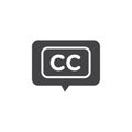 Closed caption icon Flat simple outline set Royalty Free Stock Photo
