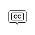 Closed caption icon Thin line art isolated Royalty Free Stock Photo
