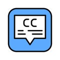 Closed captioning color line icon. Web accessibility. Vector isolated element.