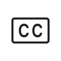 Closed captioning icon vector on white vector illustration flat style Royalty Free Stock Photo