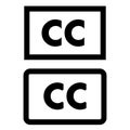 Closed captioning vector icon. cc illustration symbol or sign.