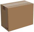 Closed cardboard box isolated. Illustration