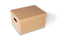 Closed cardboard box isolated on a white background Royalty Free Stock Photo