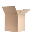 Closed cardboard box taped up and isolated