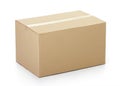 Closed cardboard box taped up Royalty Free Stock Photo