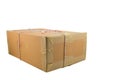 Closed cardboard box taped up Royalty Free Stock Photo