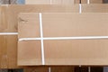 Closed cardboard box taped up, Top view Royalty Free Stock Photo