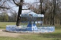 Closed carousel in Hirschgarten park in Munich