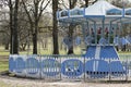 Closed carousel in Hirschgarten park in Munich