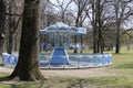 Closed carousel in Hirschgarten park in Munich