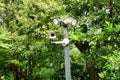 Closed circuit camera on the car park. surveillance camera.