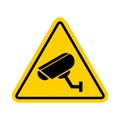 Closed circuit television camera icon, CCTV video protection alert, vector illustration