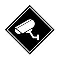 Closed circuit television camera icon, CCTV video protection alert, vector illustration