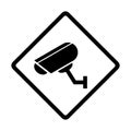 Closed circuit television camera icon, CCTV video protection alert, vector illustration