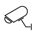 Closed circuit television camera icon, CCTV video protection alert, vector illustration