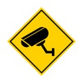 Closed circuit television camera icon, CCTV video protection alert, vector illustration