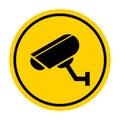 Closed circuit television camera icon, CCTV video protection alert, vector illustration