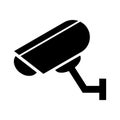 Closed circuit television camera icon, CCTV video protection alert, vector illustration