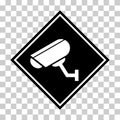 Closed circuit television camera icon, CCTV video protection alert, vector illustration