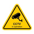 Closed circuit television camera icon, CCTV video protection alert, vector illustration