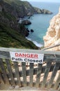 Closed cliff path on Sark