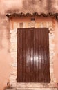 Closed, colorful, brown, wood, door shutters