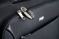 Closed combination lock on suitcase. Closeup of padlock locked on case, Safe travel concept Royalty Free Stock Photo