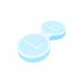 Closed contact lens case icon, cartoon style