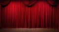 Closed crumpled red curtain over empty theater stage. Royalty Free Stock Photo