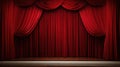 Closed crumpled red curtain over empty theater stage. Stand-up club. Royalty Free Stock Photo