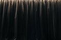 Closed curtain of black velvet curtains