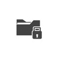 Closed directory vector icon. Folder and padlock icon on white isolated background Royalty Free Stock Photo