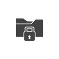 Closed directory vector icon. Folder and padlock icon on white isolated background Royalty Free Stock Photo